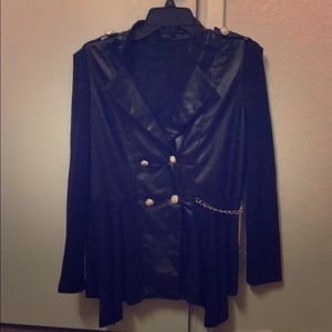 Black leather top